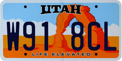 UT license plate W918CL