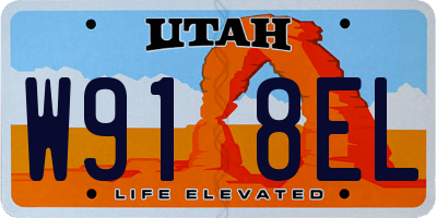 UT license plate W918EL