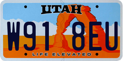 UT license plate W918EU