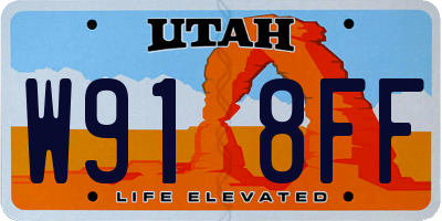 UT license plate W918FF
