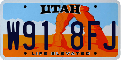 UT license plate W918FJ