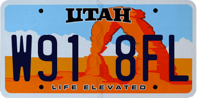 UT license plate W918FL