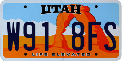 UT license plate W918FS