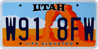 UT license plate W918FW