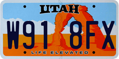 UT license plate W918FX