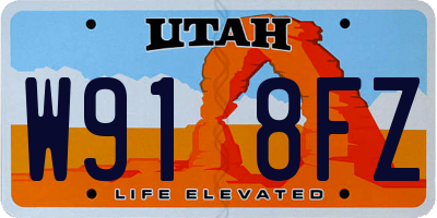 UT license plate W918FZ