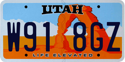 UT license plate W918GZ