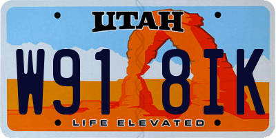 UT license plate W918IK