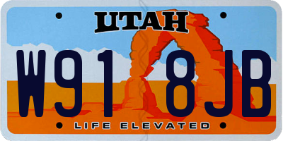 UT license plate W918JB