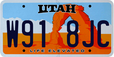 UT license plate W918JC