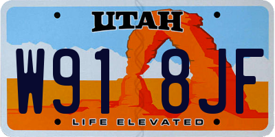 UT license plate W918JF
