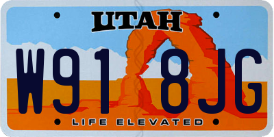 UT license plate W918JG