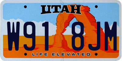 UT license plate W918JM