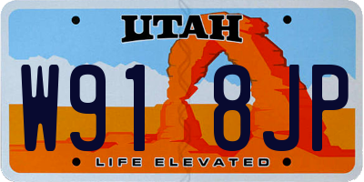 UT license plate W918JP