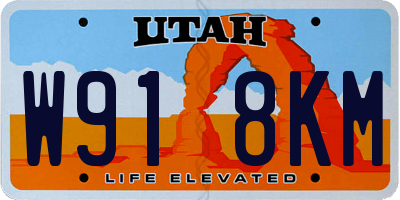 UT license plate W918KM