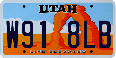 UT license plate W918LB