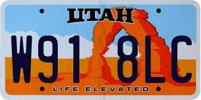 UT license plate W918LC