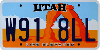 UT license plate W918LL