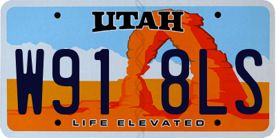 UT license plate W918LS