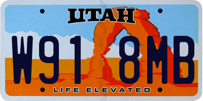 UT license plate W918MB