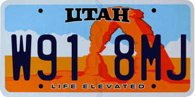 UT license plate W918MJ