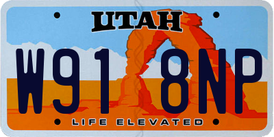 UT license plate W918NP