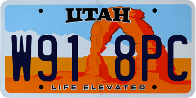 UT license plate W918PC