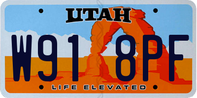 UT license plate W918PF