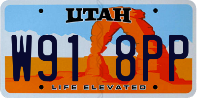 UT license plate W918PP