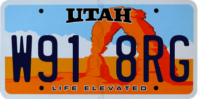 UT license plate W918RG