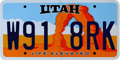 UT license plate W918RK