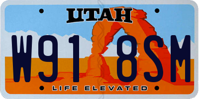 UT license plate W918SM