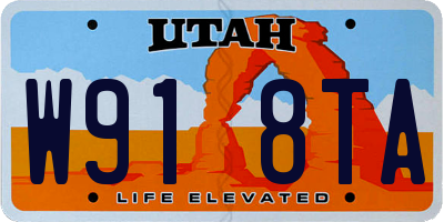 UT license plate W918TA