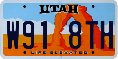 UT license plate W918TH