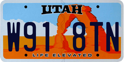 UT license plate W918TN