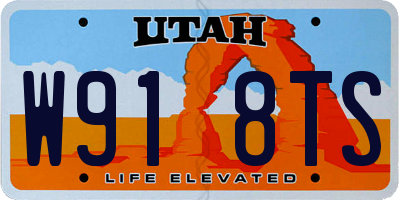 UT license plate W918TS