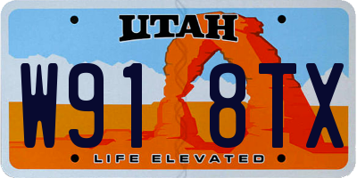 UT license plate W918TX