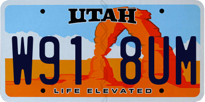 UT license plate W918UM