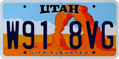 UT license plate W918VG