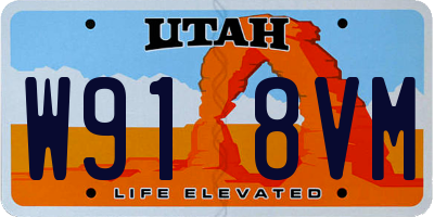 UT license plate W918VM