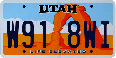 UT license plate W918WI