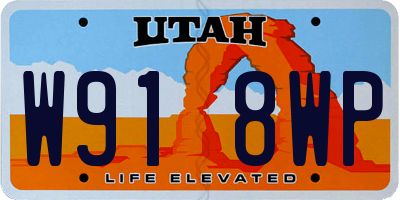 UT license plate W918WP
