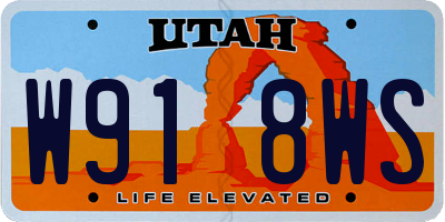 UT license plate W918WS