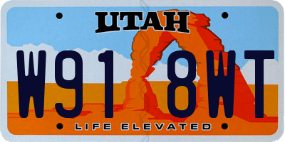 UT license plate W918WT