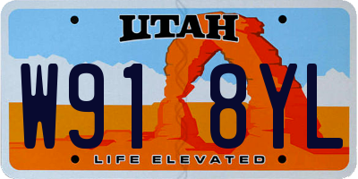 UT license plate W918YL