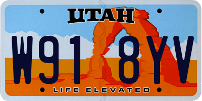 UT license plate W918YV