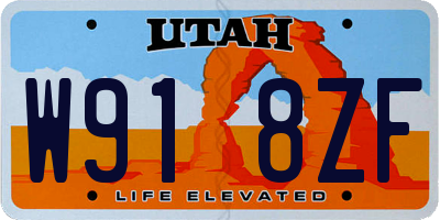 UT license plate W918ZF