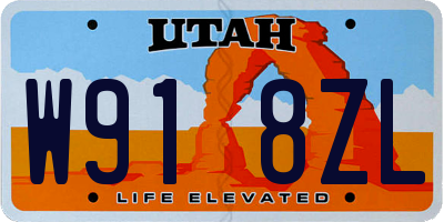 UT license plate W918ZL