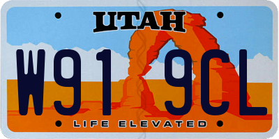 UT license plate W919CL