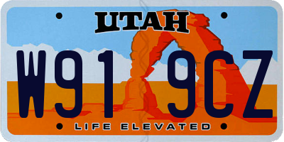 UT license plate W919CZ
